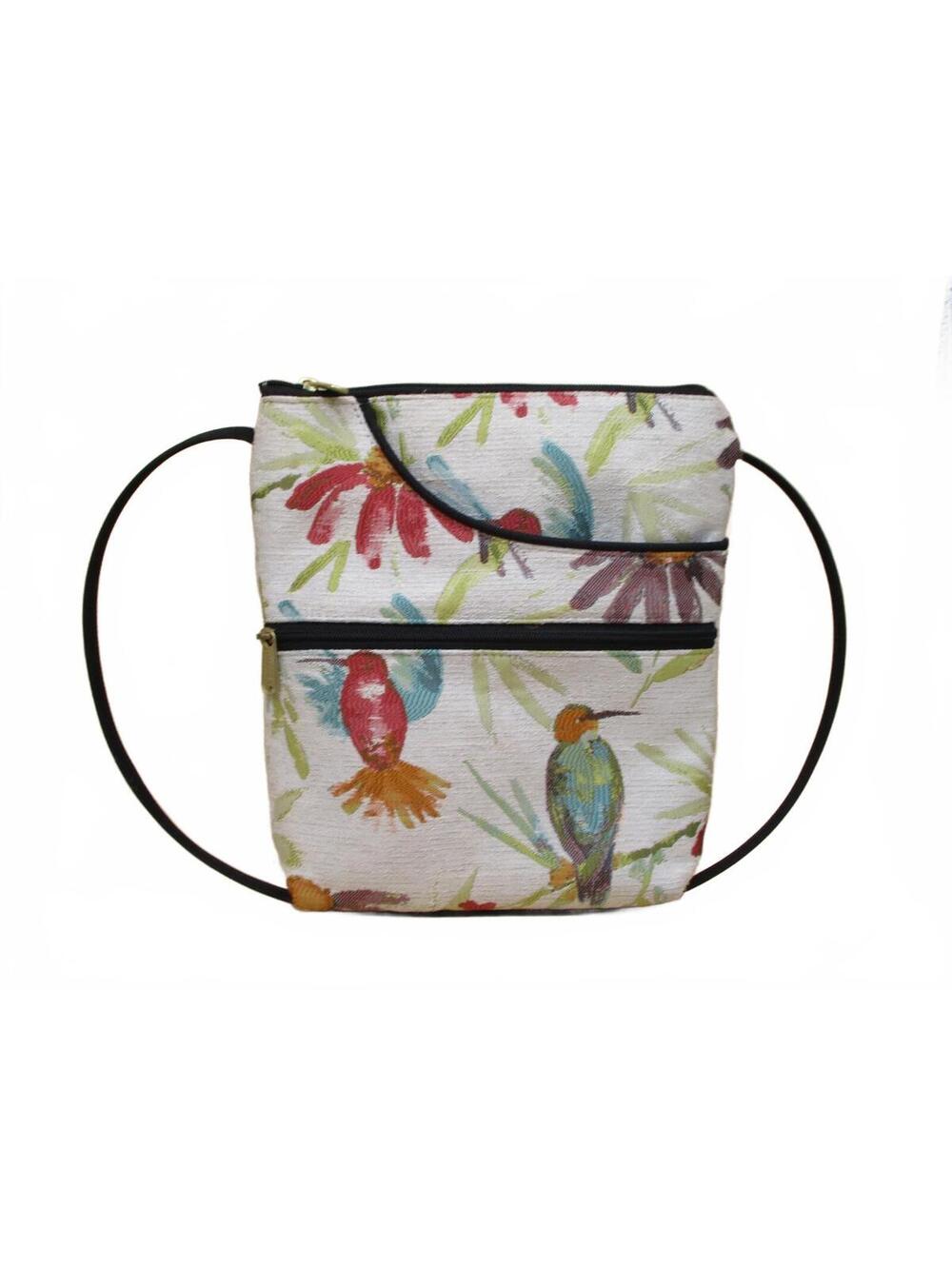 Danny K Tapestry Crossbody Bag Hummingbird Floral Purse